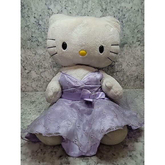 Build A Bear Workshop 18" HELLO KITTY Sanrio White Stuffed‎ Plush W/Dress NO BOW - Picture 2 of 11